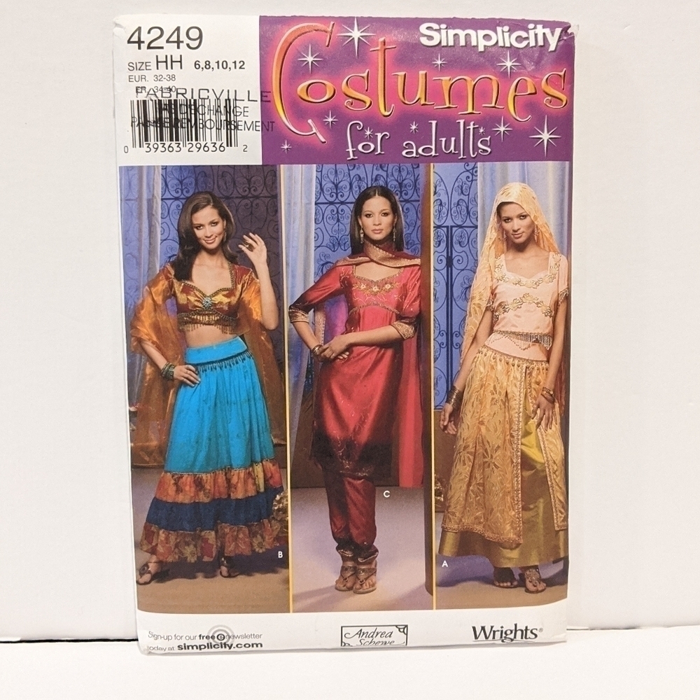 2/$20 Simplicity 4249 Adult Halloween costume